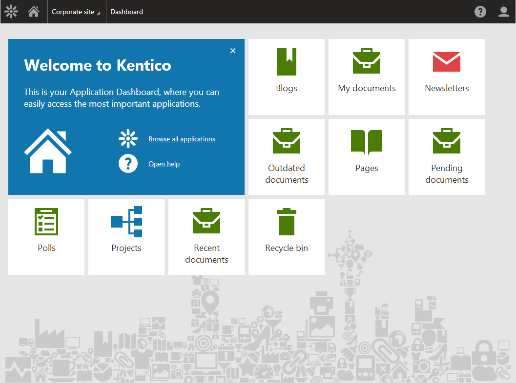 Kentico 8 Administrative Dashboard