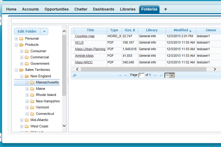 Folderize creates folders in Salesforce